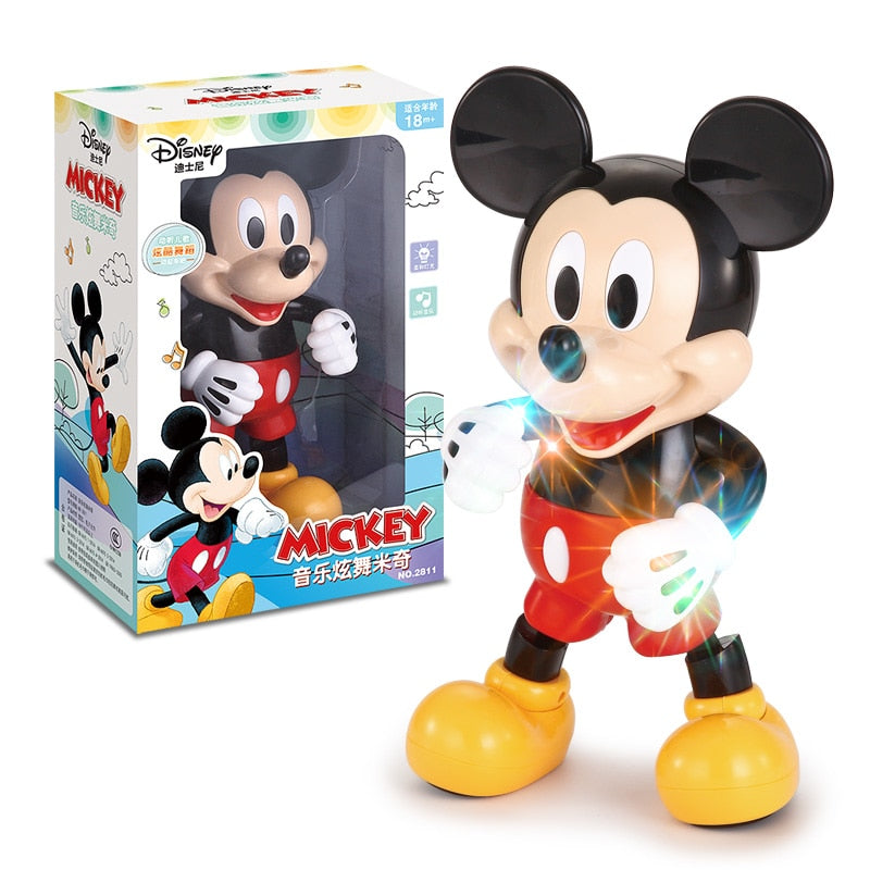 Original Dancing Mickey Mouse with Music Disney Toys Dazzling Shiny Electronic Walking Robot Action Figures Kids Toys 2Y11