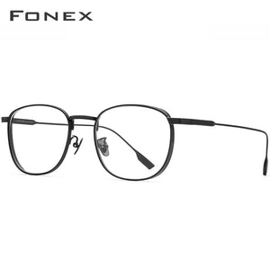 FONEX Pure Titanium Glasses Frame Women Vintage Round Myopia Optical Prescription Eyeglass Frame Men 2020 New Titan Eyewear 8517