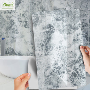 Funlife[R] NOUVELLE MAISON[TM] 30x60cm Black and White Marble Waterproof PVC Tile Sticker For Kitchen Bathroom Floor Sticker