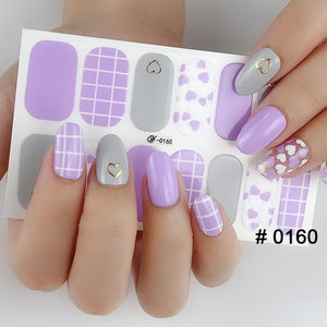 Fashion 31 Designs 3D Full Cover Nail Sticker Waterproof Self-adhesive Nail Art Manicure DIY Decoration Glitter Nail Wraps 2019