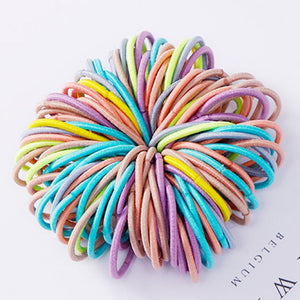 100PCS/Set Girls Candy Colors Nylon Elastic Hair Bands Children Rubber Band Headband Scrunchie Fashion Hair Accessories