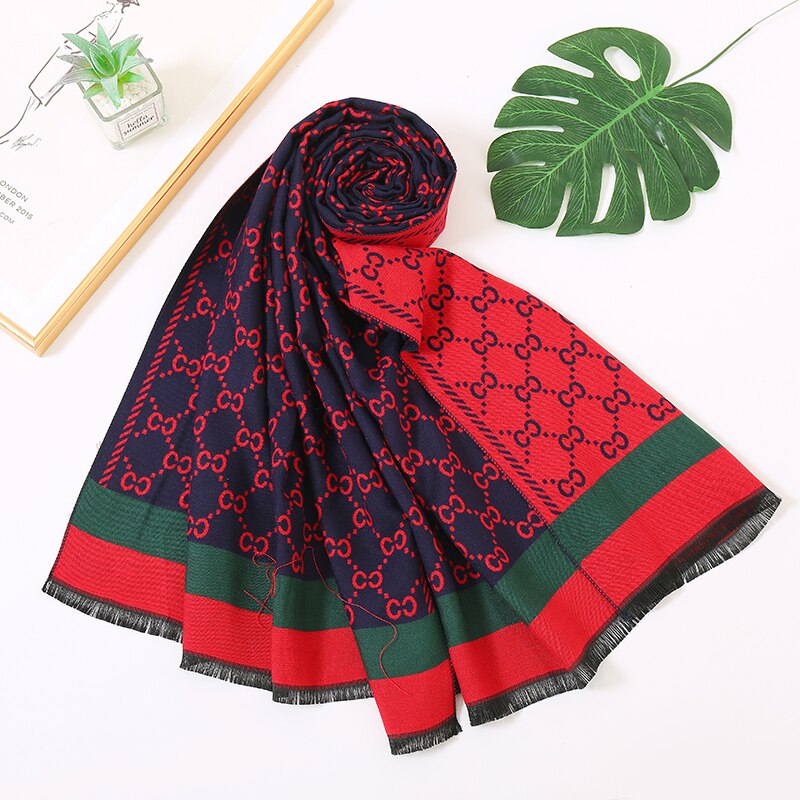 Winter Shawls Thick Warm Lady Scarves Pashmina Wraps Print Female Stoles