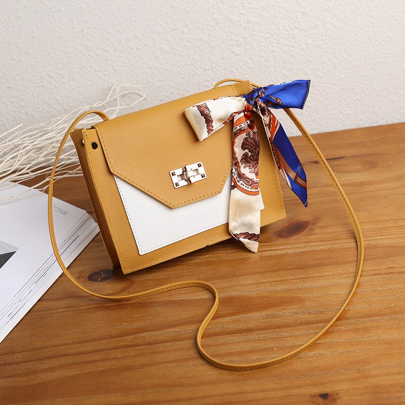 Women's Sling Bag 2020 spring new elegant fashion wild shoulder messenger bag with ribbon casual mobile phone change bag handbag