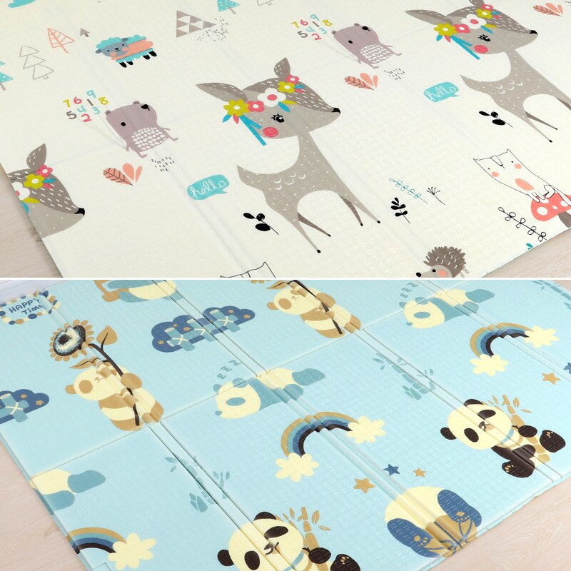 Hipac 200*180cm Baby Play Mat Xpe Foldable With Bag Educational Children's Carpet Kids Rug Activitys Games Toys for Fence Track