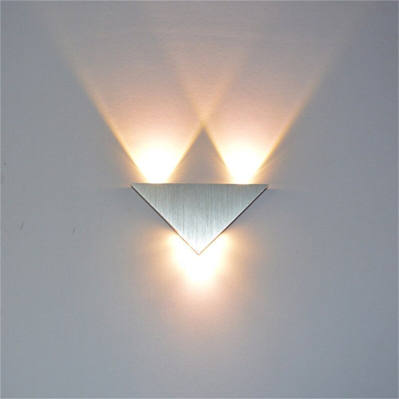 Modern Led Wall Lamp 3W Aluminum Body Triangle Wall Light For Bedroom Home Lighting Luminaire Bathroom Light Fixture Wall Sconce