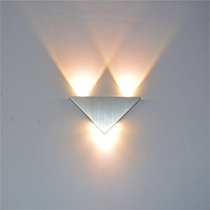 Modern Led Wall Lamp 3W Aluminum Body Triangle Wall Light For Bedroom Home Lighting Luminaire Bathroom Light Fixture Wall Sconce