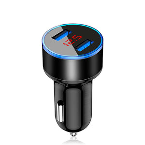 Mini chargeur de voiture USB pour iPhone XR 11 chargeurs de téléphone de voiture rapide charge rapide avec affichage LED 3.1A double chargeur de téléphone USB dans la voiture
