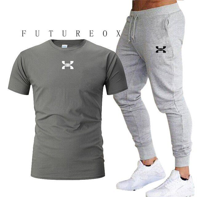 Pants Men Sweatpants+men running t-shirts men sets jogging Sportswear men Pants Gym Fitness Sportswear Tracksuit Training Pants