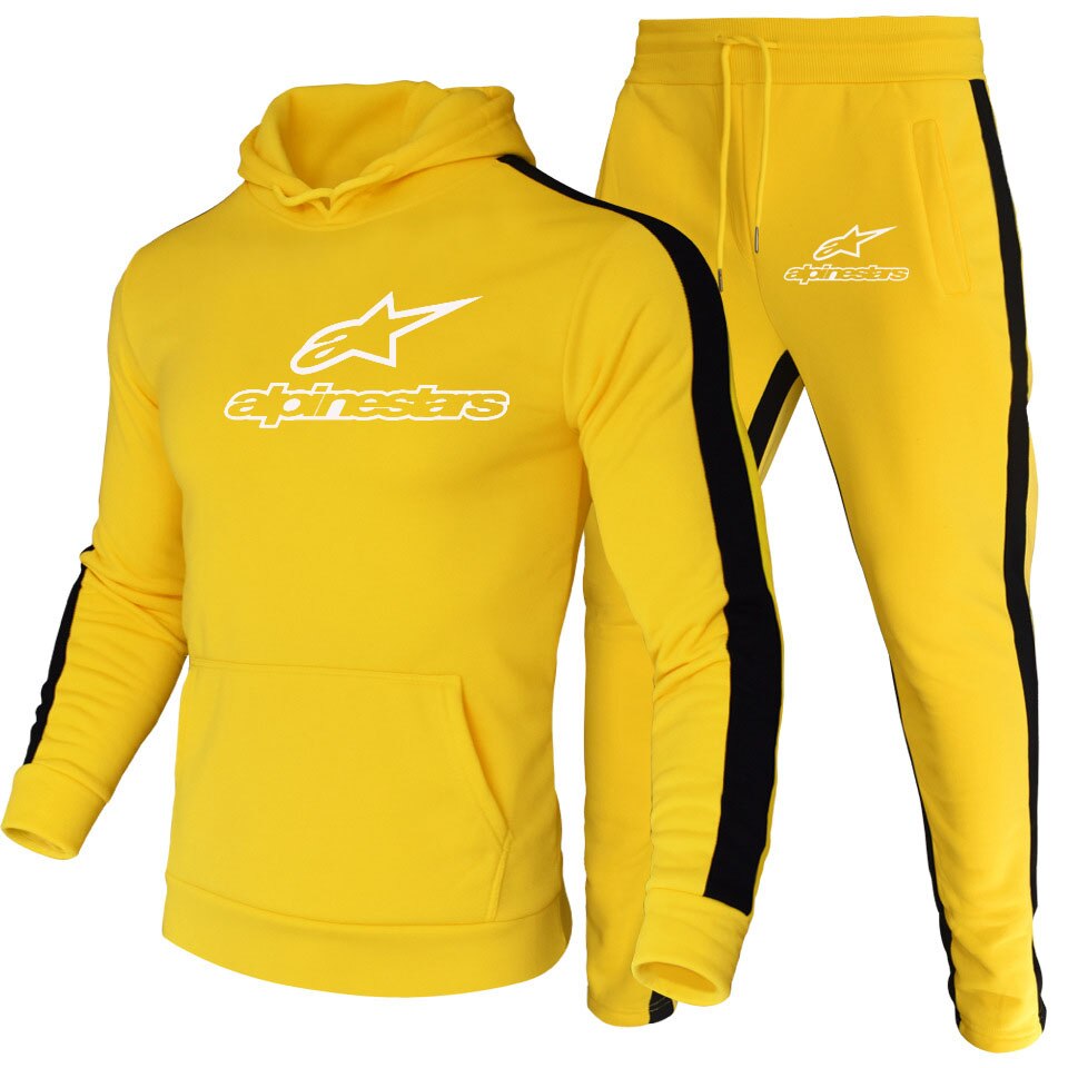 Alpinestars Men Hoodies Set Fashion 2020 Autumn Brand Casual Tracksuit Mens Set Sports Two Piece Patchwork Hoodie Pant Male Suit
