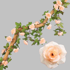 Artificial Flowers Rose 230cm length 16 to 69 flower Flowers for A Wedding Arch Flowers Garland Romantic Rose In Glass Dome