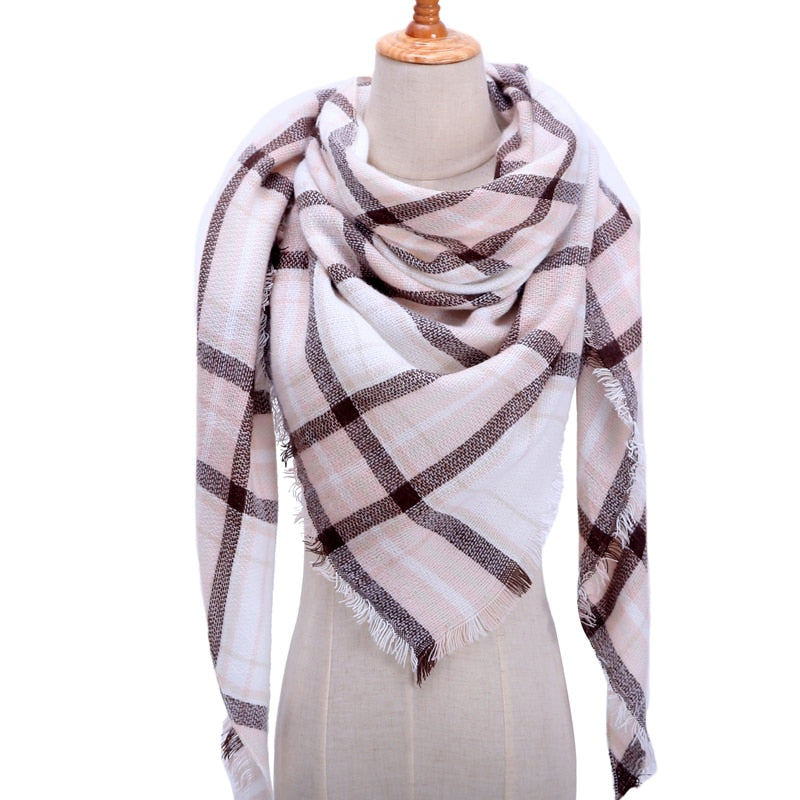 Designer 2020 knitted spring winter women scarf plaid warm cashmere scarves shawls luxury brand neck bandana pashmina lady wrap
