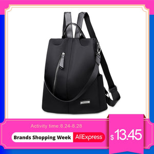 Women Anti-theft Backpack Waterproof Fabric Large Female Shoulder Bag Large Capacity Simple Style Casual Mochila Travel