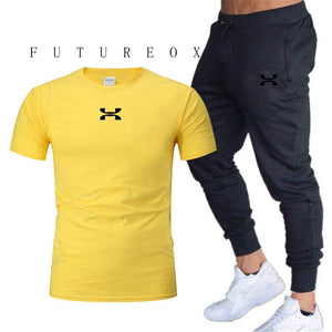 Pants Men Sweatpants+men running t-shirts men sets jogging Sportswear men Pants Gym Fitness Sportswear Tracksuit Training Pants