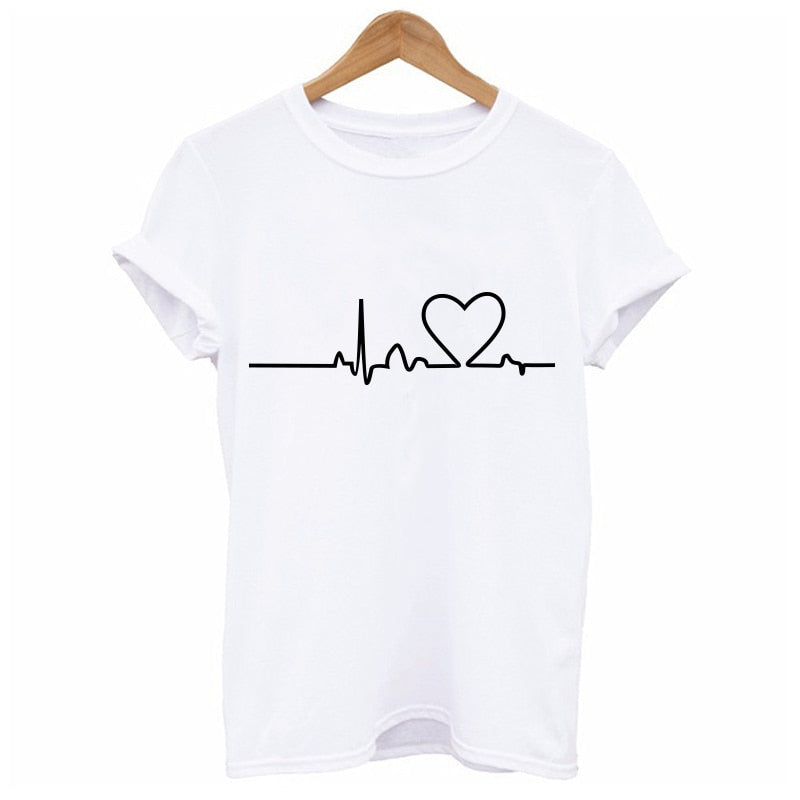 2020 nouvelles femmes T-shirts décontracté Harajuku amour imprimé hauts t-shirt été femme t-shirt à manches courtes t-shirt pour les femmes vêtements