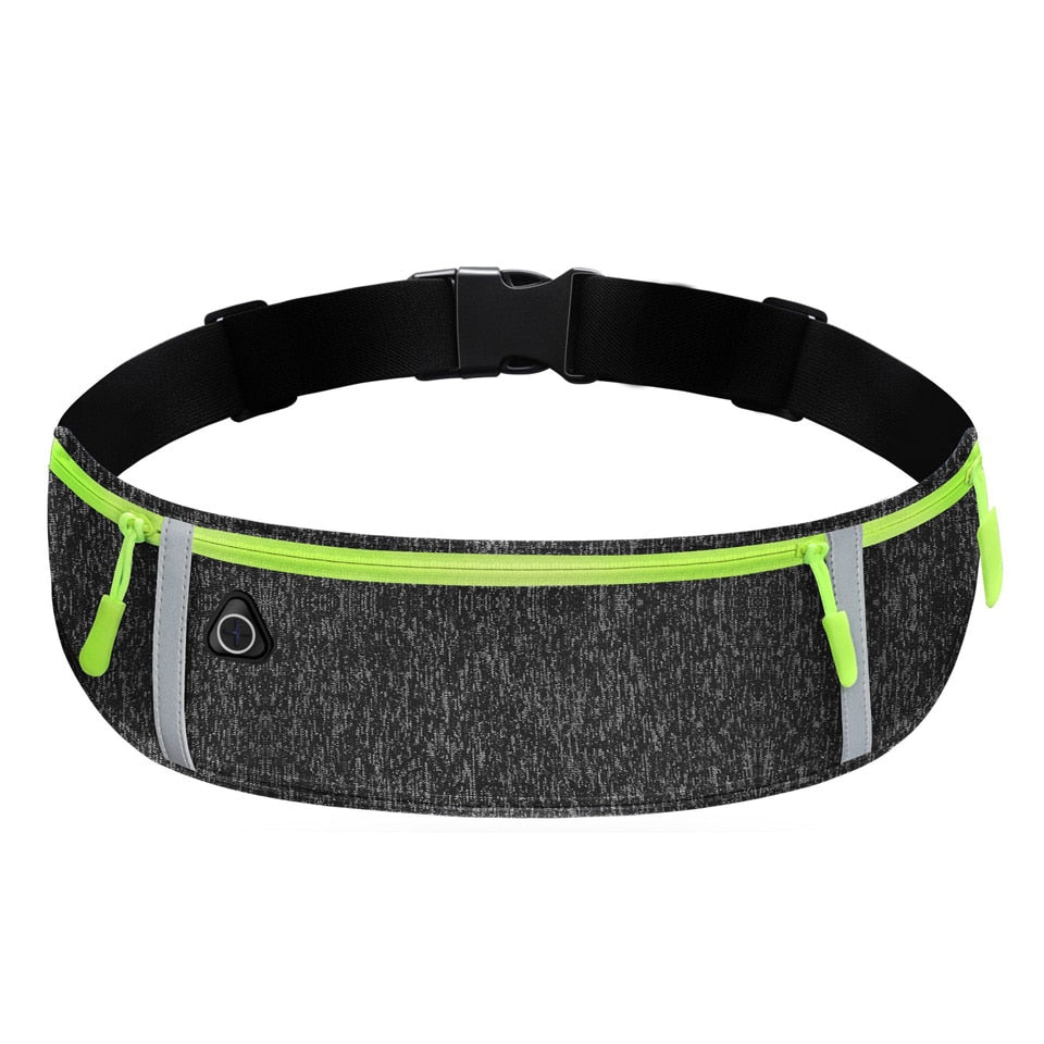 Reflective Unisex Running Belt Bag Sport Waist Band Bag Pack Travel Jogging Waist Pack Gym Fitness Bag for 6.5 Inch Phone Holder