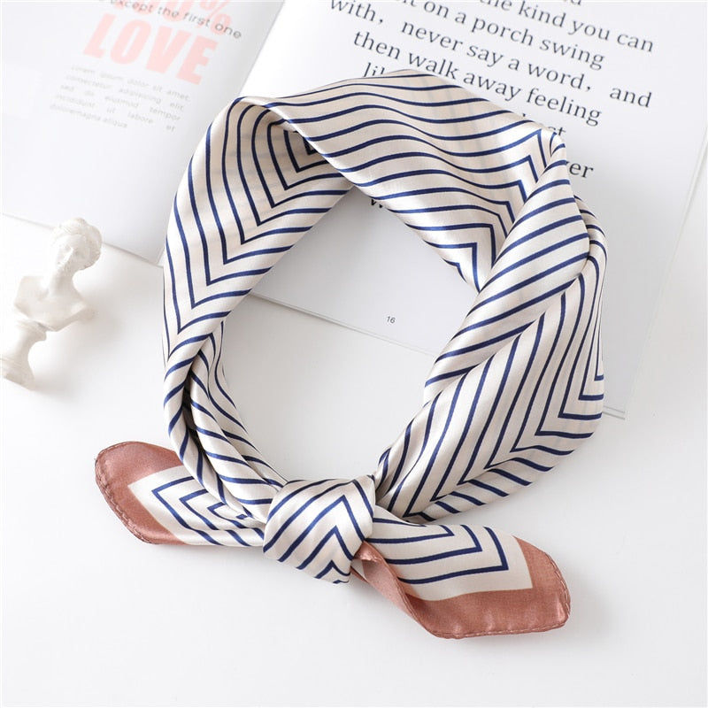 Women Square Silk Scarf Chiffon Satin Lady Hair Neck Foulard  Scarves Shawl Wrap Female Bandana Head Kerchief Hijab Headband