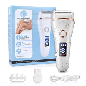 Electric Razor Painless Lady Shaver For Women Bikini Trimmer For Whole Body Waterproof USB Charging LCD Display Wet & Dry Using