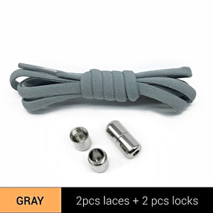 Third Version Elastic No Tie Shoelaces Metal Lock Shoe Laces For Kids Adult Sneakers Quick Shoelaces Semicircle Shoestrings F089