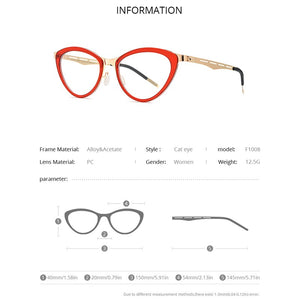 FONEX Acetate Glasses Frame Women Myopia Prescription Cat Eye Eyeglasses 2020 New Optical Brand Designer Screwless Eyewear F1008