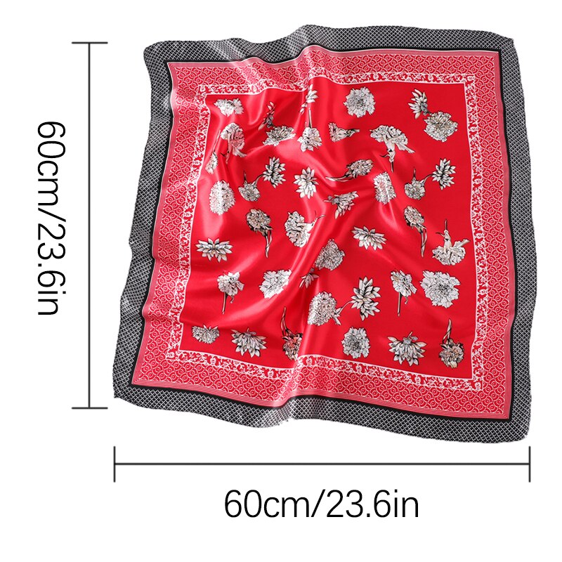 Women Square Silk Scarf Chiffon Satin Lady Hair Neck Foulard  Scarves Shawl Wrap Female Bandana Head Kerchief Hijab Headband