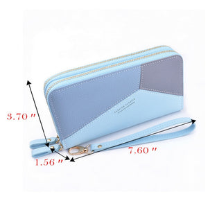 Leather Wallets Women Long Zipper