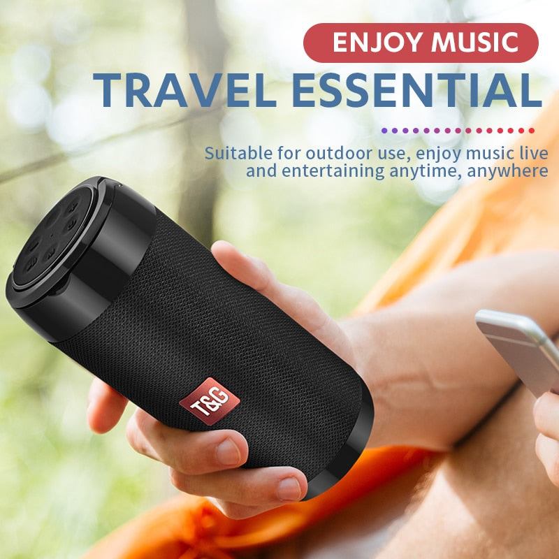 TG113C Column Portable Bluetooth Mini Speaker with FM Radio TF Card AUX Cable Wireless Loundpeakers &Phone Holder 9 Colors