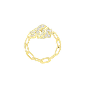 Moonmory Fashion 925 Sterling Silver Handcuff Ring White Paper Clip Chain Menottes Ring Gift For Women And Men Jewelry Dating