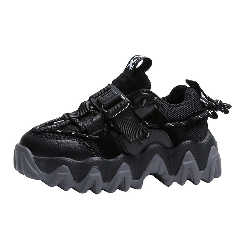 Times New Roman Women's Sneakers 2020 Autumn Fashion Buckle Platform Sneaker Walking Shoes Woman Casual Shoes Plus Size 41 42