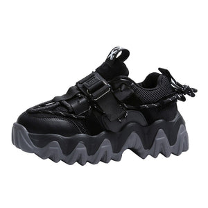 Times New Roman Women's Sneakers 2020 Autumn Fashion Buckle Platform Sneaker Walking Shoes Woman Casual Shoes Plus Size 41 42