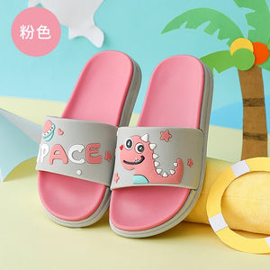 Cute Cartoon Dinosaur Designer House Women Slippers Summer Bathroom Non-slip PVC Slides Couples Shoes Indoor Girls Slippers