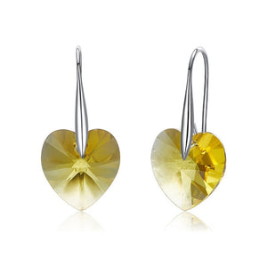 BAFFIN Drop Earrings Hanging Hearts Crystals From Swarovski For Women Party Hot Selling Silver Color Ear Jewelry Friends Gift