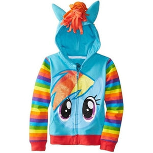 Manteau de printemps pour filles | Petit poney, dessin animé en coton, nouveauté sweat-shirt à capuche pour enfants, beaux manteaux, vêtements pour enfants
