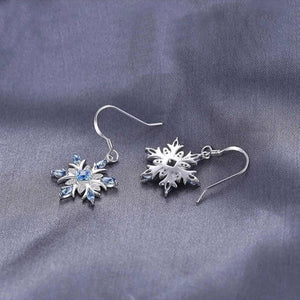 JoiasHome 925 Sterling Silver Earrings Korean Light Blue Topaz Snowflake Earrings Classicparty Gift Wholesale