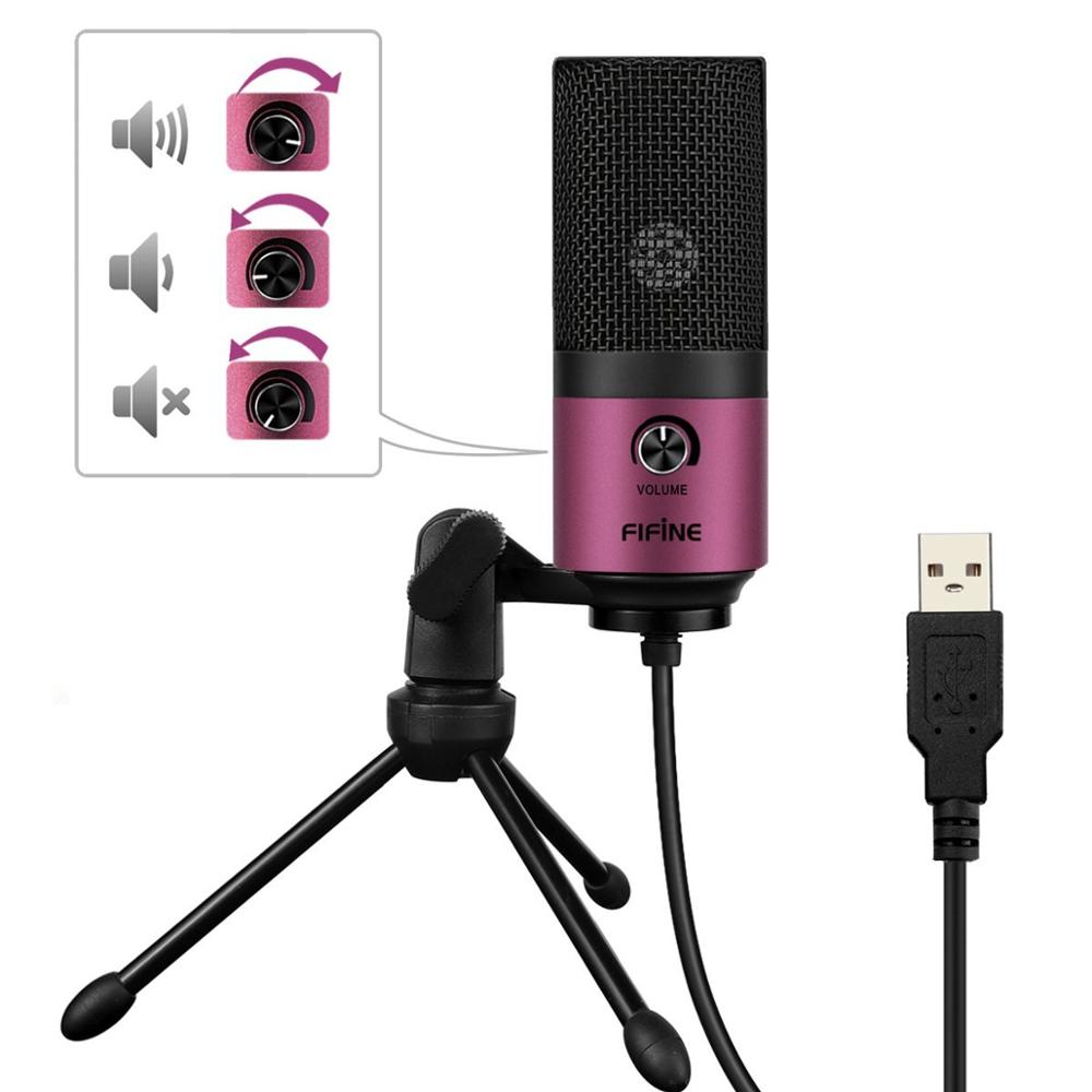 Microphone d'enregistrement à condensateur USB en métal Fifine pour ordinateur portable Windows enregistrement de Studio cardioïde voix off, YouTube-K669