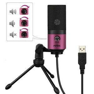 Microphone d'enregistrement à condensateur USB en métal Fifine pour ordinateur portable Windows enregistrement de Studio cardioïde voix off, YouTube-K669