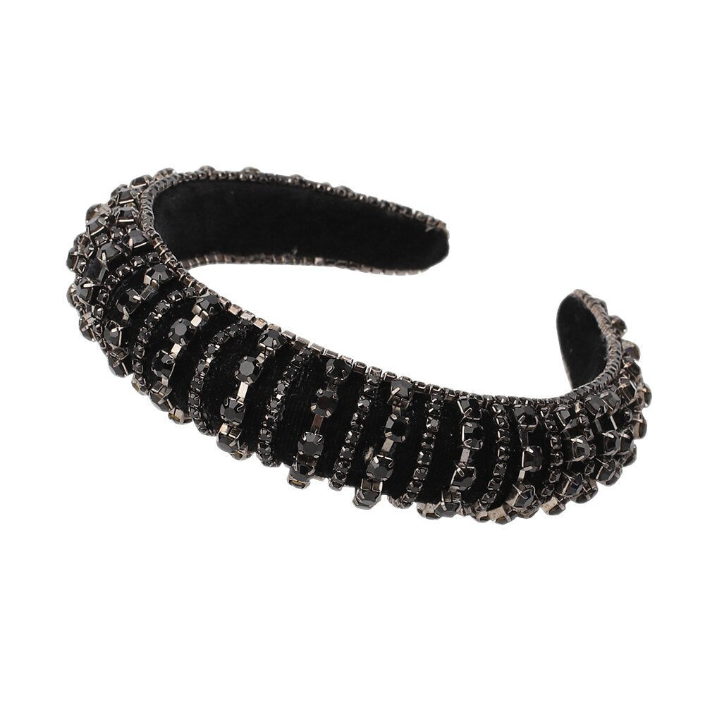 CN Baroque Full Crystal Hair Bands For Women Luxury Padded Diamond Headband Hair Hoop Christmas Gifts Christmas Hair Accessories