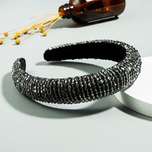 CN Baroque Full Crystal Hair Bands For Women Luxury Padded Diamond Headband Hair Hoop Christmas Gifts Christmas Hair Accessories