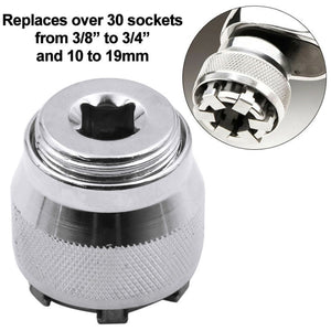 Universal Sleeve Adaptive Wrench, All-Fitting Multi Drill Attachment Universal Socket,3/8 Inch Drive Wrench Repair Tools