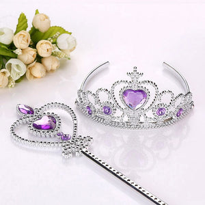 Frozen 2 Hair Wear Children Elsa Princess Birthday Party Headband Magic Wand Crown Hair Accessories Set Girl Toy For Kid Cosplay