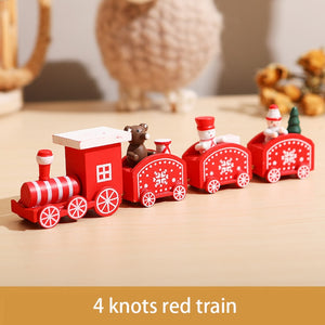 Wooden Christmas Train Ornament Christmas Decoration For Home Santa Claus Gift Toys Crafts Table Deco Navidad Xmas 2021 New Year