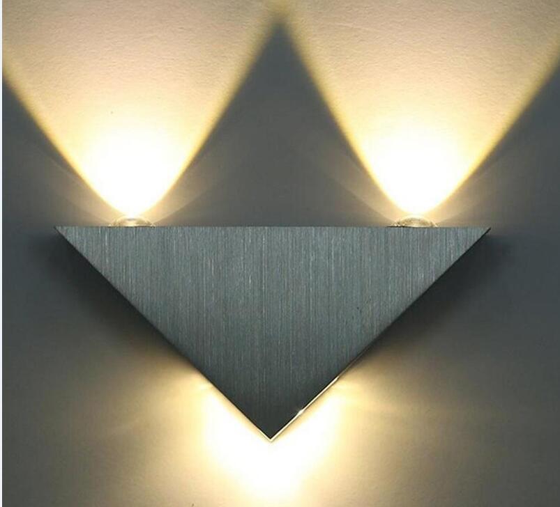 Modern Led Wall Lamp 3W Aluminum Body Triangle Wall Light For Bedroom Home Lighting Luminaire Bathroom Light Fixture Wall Sconce
