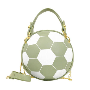 Fashion Basketball Round Shaped Shoulder Bags for Women Acrylic Chain Casual Small Totes PU Leather Messenger Crossbody Handbags