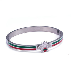 Luxury Mesh Stainless Steel Charm Bangle & Bracelet Women Female Jewelry Trendy Unique Bee Cuff Brand Bangles Pulsera