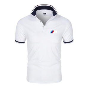 New BMW men polo shirt summer breathable short sleeve power t-shirt high quality lapel loose brand cotton sweatshirt Top Tees