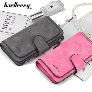 2020 Women Wallets Name Engrave Fashion Long Leather Top Quality Card Holder Classic Female Purse Zipper Wallet For Women