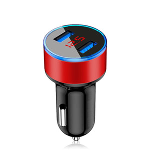 Mini chargeur de voiture USB pour iPhone XR 11 chargeurs de téléphone de voiture rapide charge rapide avec affichage LED 3.1A double chargeur de téléphone USB dans la voiture