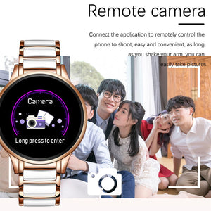 LIGE Luxury Smart Watch Women Waterproof Sports Fitness Tracker For Android ios Reloj inteligente Ceramic Strap smart watch Men