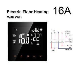 Thermostat intelligent d'avatto Tuya WiFi, télécommande électrique de température de chaudière d'eau/gaz de chauffage par le sol pour Google Home, Alexa