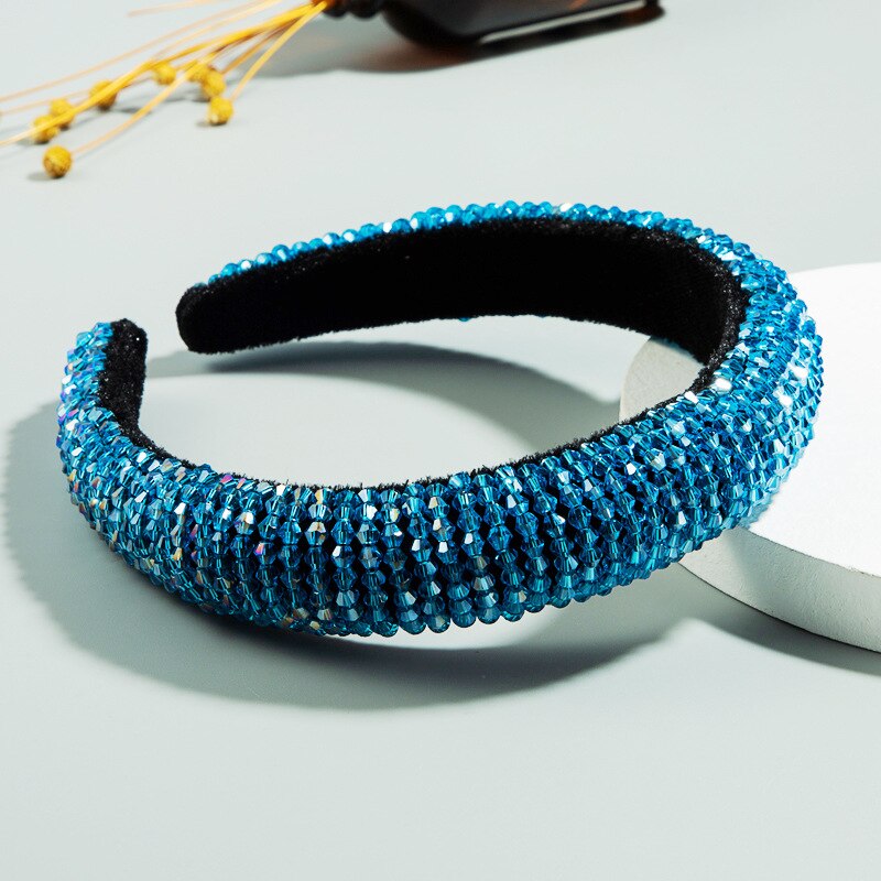 CN Baroque Full Crystal Hair Bands For Women Luxury Padded Diamond Headband Hair Hoop Christmas Gifts Christmas Hair Accessories