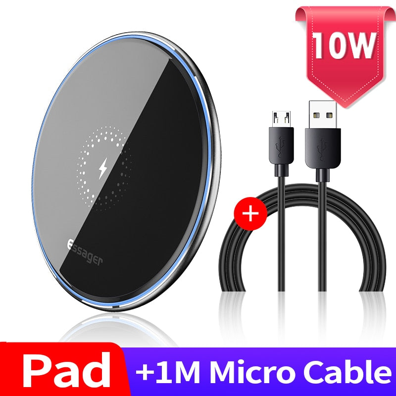 Essager 15W Qi Wireless Charger For iPhone 11 Pro Xs Max X Xr 8 Induction Fast Wireless Charging Pad For Samsung S20 Xiaomi mi 9